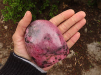 Polished Bright Pink Rhodonite Standing Free Forms x 2 From Madagascar