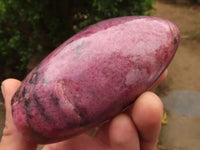 Polished Bright Pink Rhodonite Standing Free Forms x 2 From Madagascar