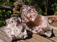 Natural Red Hematoid Phantom Quartz Crystals  x 2 From Karoi, Zimbabwe - Toprock Gemstones and Minerals 