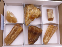 Natural Honey Aragonite Etched & Cobbed Pieces  x 6 From Namibia