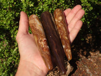 Polished Chocolate Swirl Aragonite Massage Wands x 9 From Madagascar