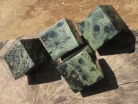 Polished Stromatolite / Kambamba Jasper Cubes (Corners Cut To Stand) x 4 From Katsepy, Madagascar - TopRock