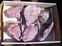 Natural Rough Stichtite & Serpentine Specimens x 6 From Barberton, South Africa