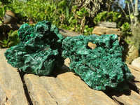 Natural Chatoyant Silky Malachite Specimens  x 6 From Kasompe, Congo - Toprock Gemstones and Minerals 