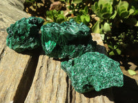 Natural Chatoyant Silky Malachite Specimens  x 6 From Kasompe, Congo - Toprock Gemstones and Minerals 