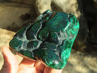 Polished Malachite Free Forms x 3 From Kolwezi, Congo