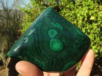 Polished Malachite Free Forms x 3 From Kolwezi, Congo