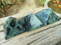 Polished Stromatolite Pyramids  x 3 From Katsepy, Madagascar