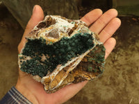 Natural Rare Ball Malachite On Drusi Quartz & Dolomite Matrix  x 1 From Kambove, Congo - Toprock Gemstones and Minerals 