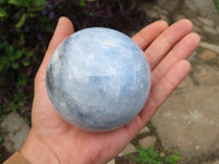 Polished Highly Selected Blue Calcite Sphere x 2 From Ihadilalana, Madagascar - TopRock