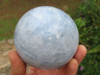 Polished Highly Selected Blue Calcite Sphere x 2 From Ihadilalana, Madagascar - TopRock