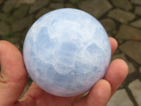 Polished Highly Selected Blue Calcite Sphere x 2 From Ihadilalana, Madagascar - TopRock