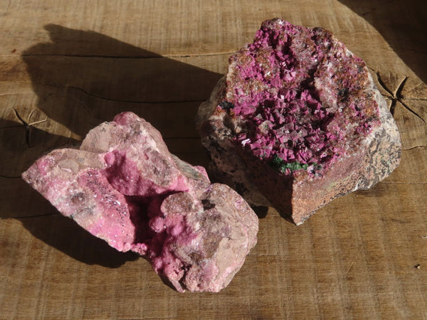 Natural Pink Salrose Cobaltion Dolomite Specimens  x 2 From Kakanda, Congo