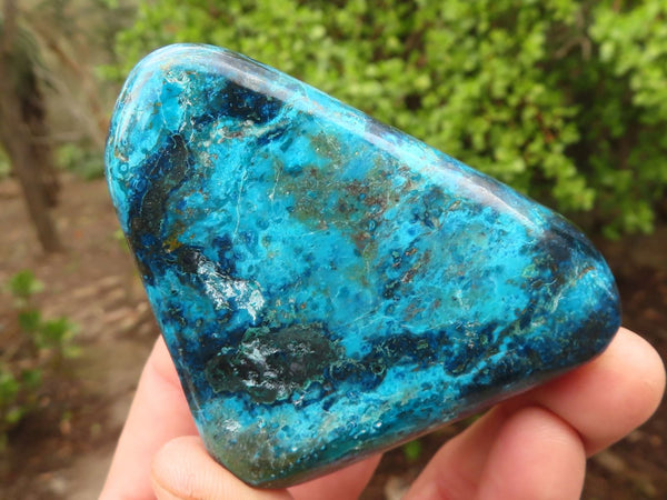 Polished Blue Shattuckite Free Forms  x 6 From Kaokoveld, Namibia