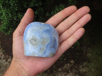 Polished Blue Lace Agate Standing Free Forms With Nice Crystalline Geode Vugs x 6 From Malawi - TopRock