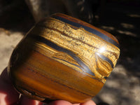 Polished Golden Tigers Eye Free Forms x 6 From Prieska, Northern Cape