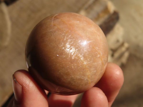 Polished Peach Moonstone Spheres  x 6 From Madagascar