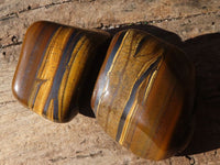 Polished Golden Tigers Eye Free Forms x 6 From Prieska, Northern Cape