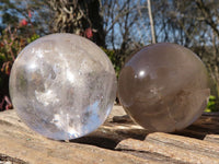 Polished Smokey Quartz Crystal Balls x 6 From Madagascar