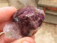 Natural Smokey Amethyst Window Quartz Crystals  x 12 From Chiredzi, Zimbabwe