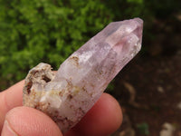 Natural Smokey Amethyst Window Quartz Crystals  x 12 From Chiredzi, Zimbabwe