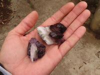 Natural Smokey Amethyst Window Quartz Crystals  x 12 From Chiredzi, Zimbabwe