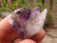 Natural Smokey Amethyst Window Quartz Crystals  x 12 From Chiredzi, Zimbabwe