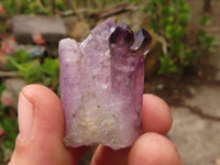 Natural Smokey Amethyst Window Quartz Crystals  x 12 From Chiredzi, Zimbabwe