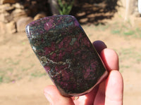 Polished Fluorescent Ruby Corundum In Chrome Verdite Free Forms x 4 From Zimbabwe - TopRock