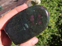 Polished Fluorescent Ruby Corundum In Chrome Verdite Free Forms x 4 From Zimbabwe - TopRock