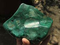 Polished Malachite Free Forms With Stunning Flower & Banding Patterns x 2 From Kolwezi, Congo - TopRock