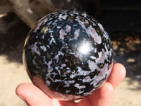 Polished Gabbro / Merlinite Spheres  x 2 From Ambatondrazaka, Madagascar