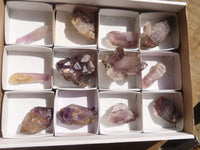 Natural Window Amethyst Crystals  x 12 From Chiredzi, Zimbabwe