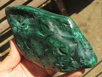 Polished Malachite Free Forms With Stunning Flower & Banding Patterns x 2 From Kolwezi, Congo - TopRock