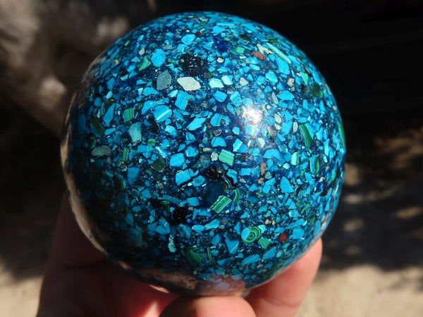 Polished Conglomerate Chrysocolla Spheres  x 2 From Congo