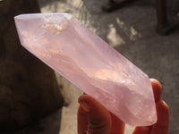 Polished Double Terminated Rose Quartz Points x 3 From Madagascar