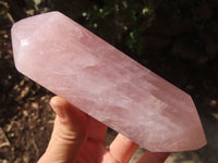 Polished Double Terminated Rose Quartz Points x 3 From Madagascar