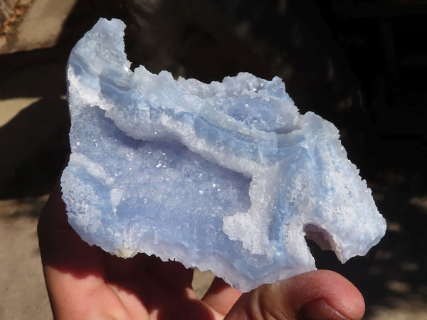 Natural Etched Blue Chalcedony Specimens  x 3 From Nsanje, Malawi