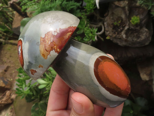 Polished Large Polychrome / Picasso Jasper Mushrooms  x 5 From Madagascar - TopRock