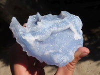 Natural Etched Blue Chalcedony Specimens  x 3 From Nsanje, Malawi