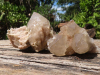 Natural Cascading Smokey White Phantom Quartz Clusters  x 12 From Luena, Congo - TopRock