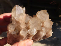 Natural Cascading Smokey Quartz Clusters x 3 From Luena, Congo