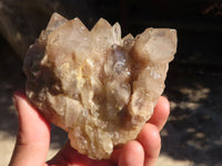 Natural Cascading Smokey Quartz Clusters x 3 From Luena, Congo