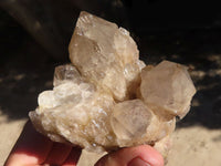 Natural Cascading Smokey Quartz Clusters x 3 From Luena, Congo