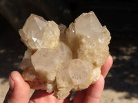 Natural Cascading Smokey Quartz Clusters x 3 From Luena, Congo