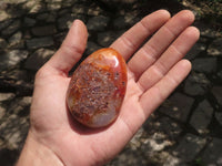 Polished Extra Large Carnelian Agate Palm Stones  x 6 From Madagascar - TopRock