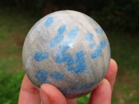 Polished Blue Dalmatian Spotted Spinel Spheres x 3 From Madagascar - TopRock