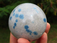 Polished Blue Dalmatian Spotted Spinel Spheres x 3 From Madagascar - TopRock