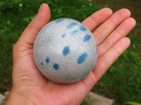 Polished Blue Dalmatian Spotted Spinel Spheres x 3 From Madagascar - TopRock