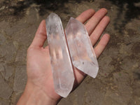 Polished Semi Optic Double Terminated Quartz Points  x 6 From Madagascar - TopRock